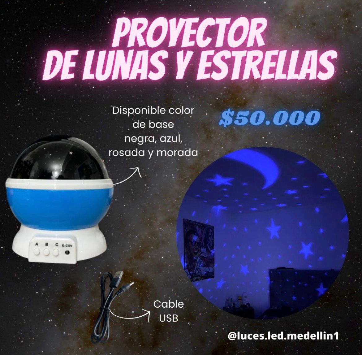 Proyector Lunas y Estrellas